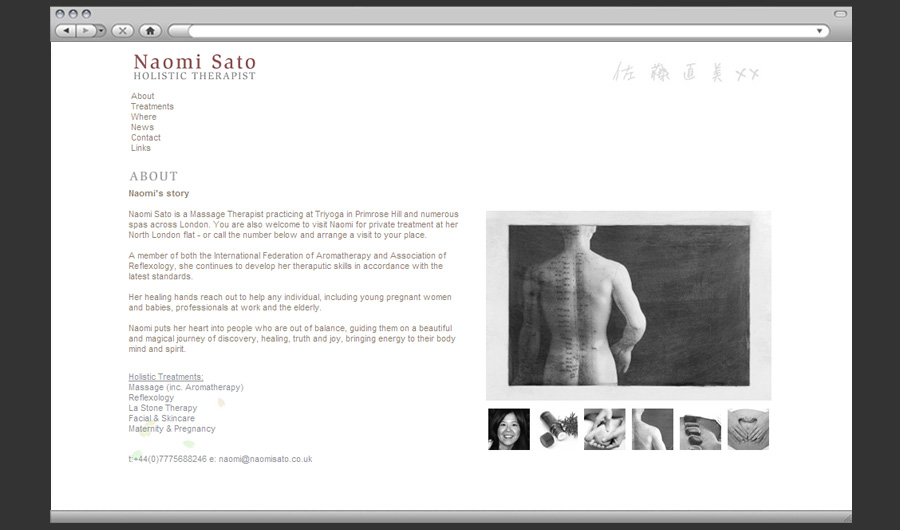 Naomi Sato Holistic Therapies website