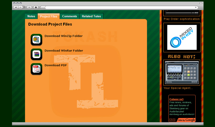Tokash-Tutorials.com Interface screen 4
