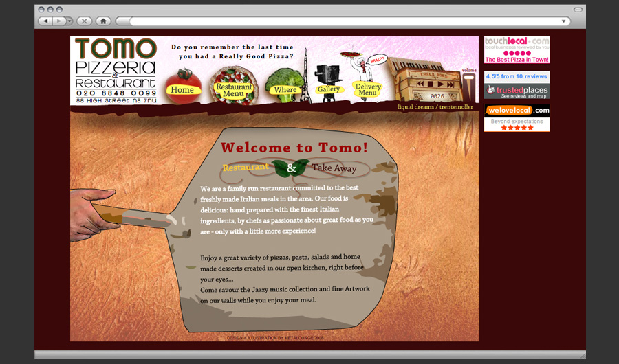 Tomo Flash Site Homepage
